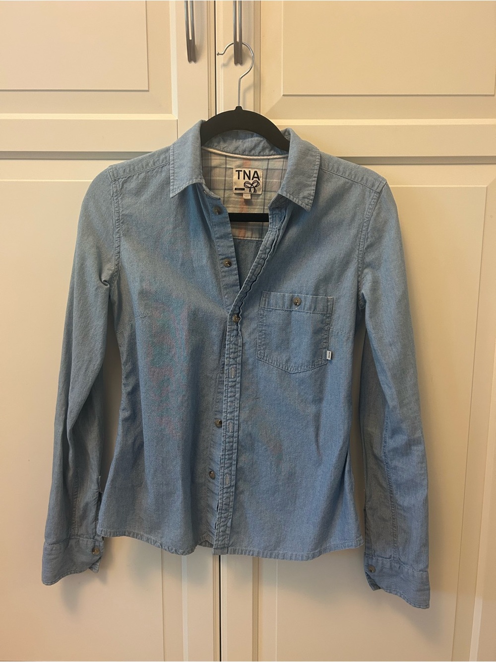 TNA Light Blue Denim Button-Down Shirt
